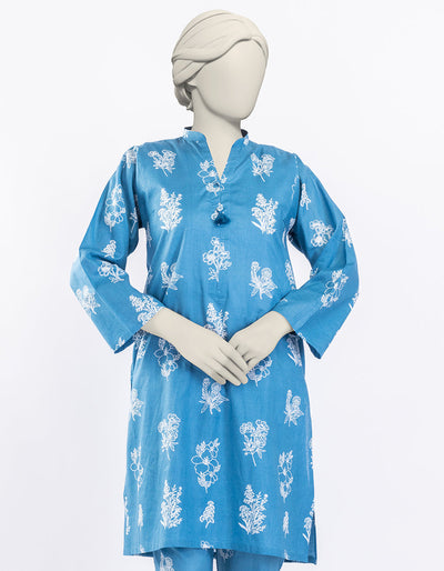 Lawn Blue Kurti - J. Junaid Jamshed