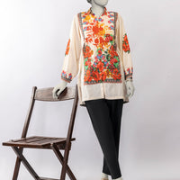 Dobby Beige Kurti - J. Junaid Jamshed