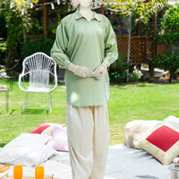 Lawn Green Kurti - J. Junaid Jamshed