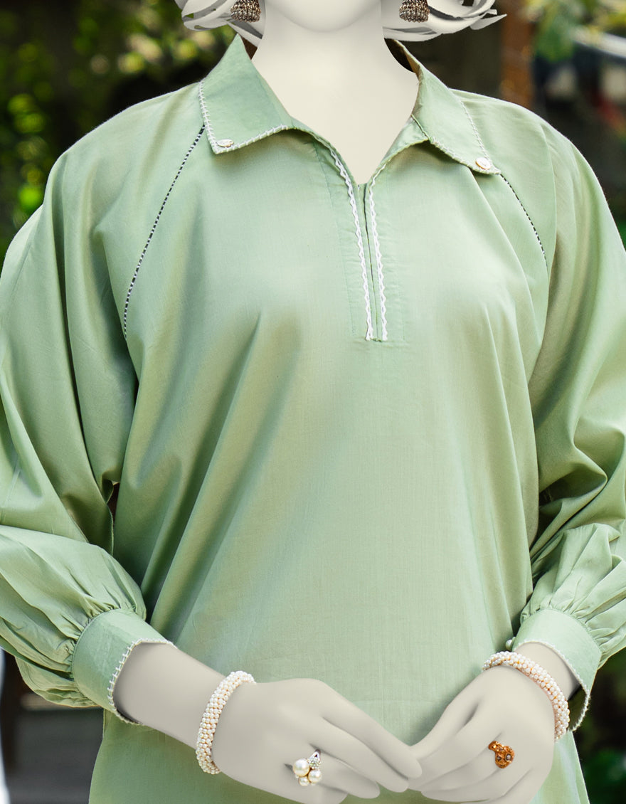 Lawn Green Kurti - J. Junaid Jamshed