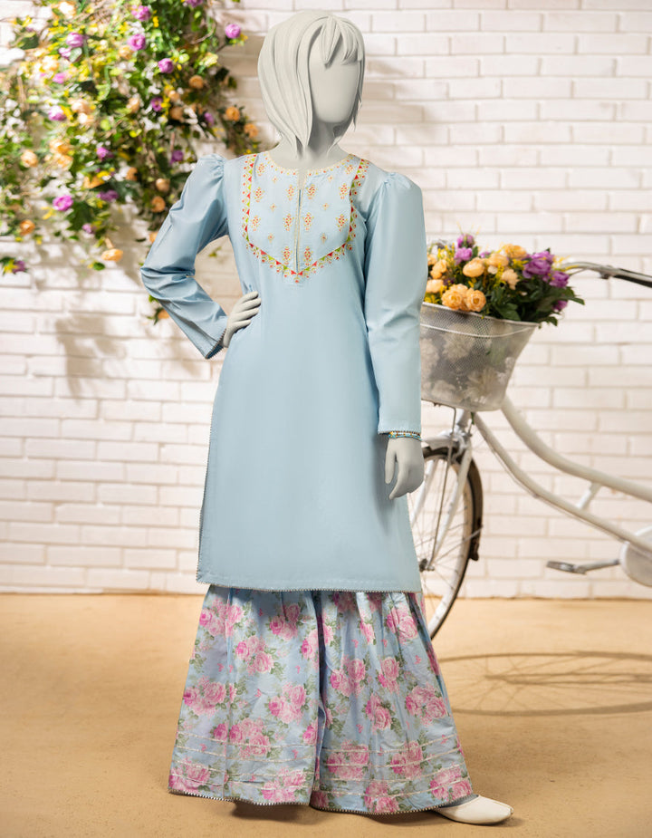Lawn Blue Stitched Suit - J. Junaid Jamshed