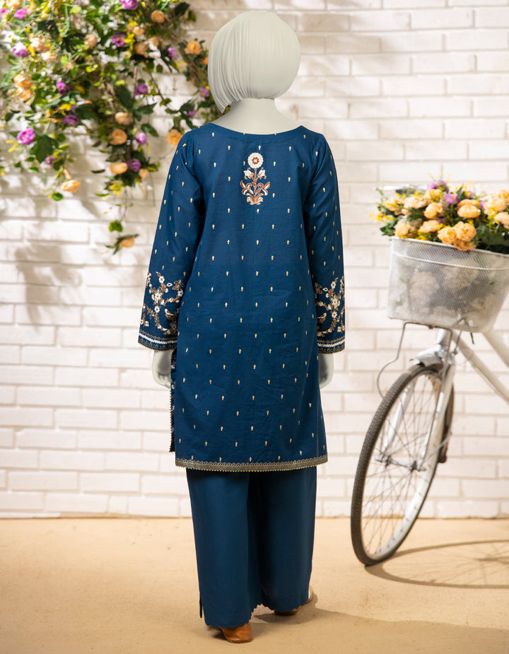 Lawn Blue Stitched Suit - J. Junaid Jamshed