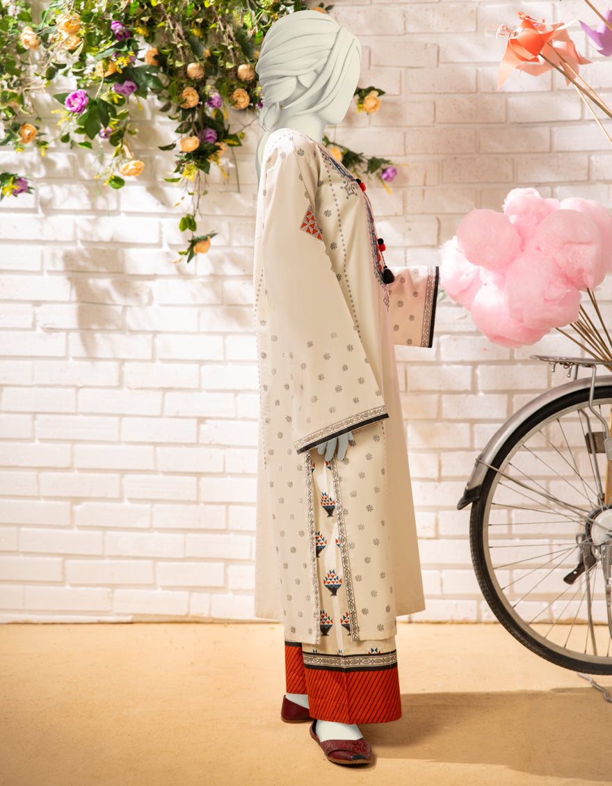 Lawn Beige Stitched Suit - J. Junaid Jamshed