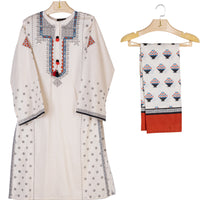 Lawn Beige Stitched Suit - J. Junaid Jamshed