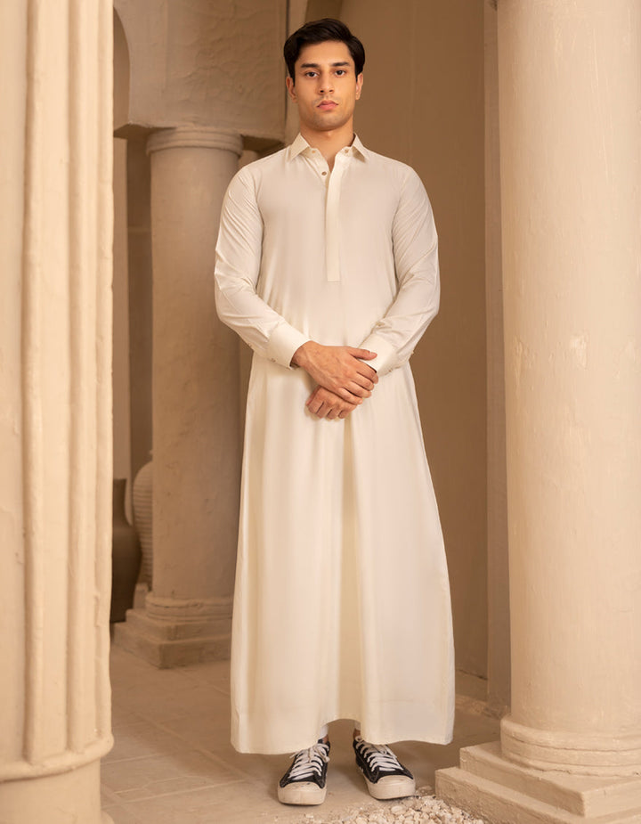 Blended Cream Jubba - J. Junaid Jamshed