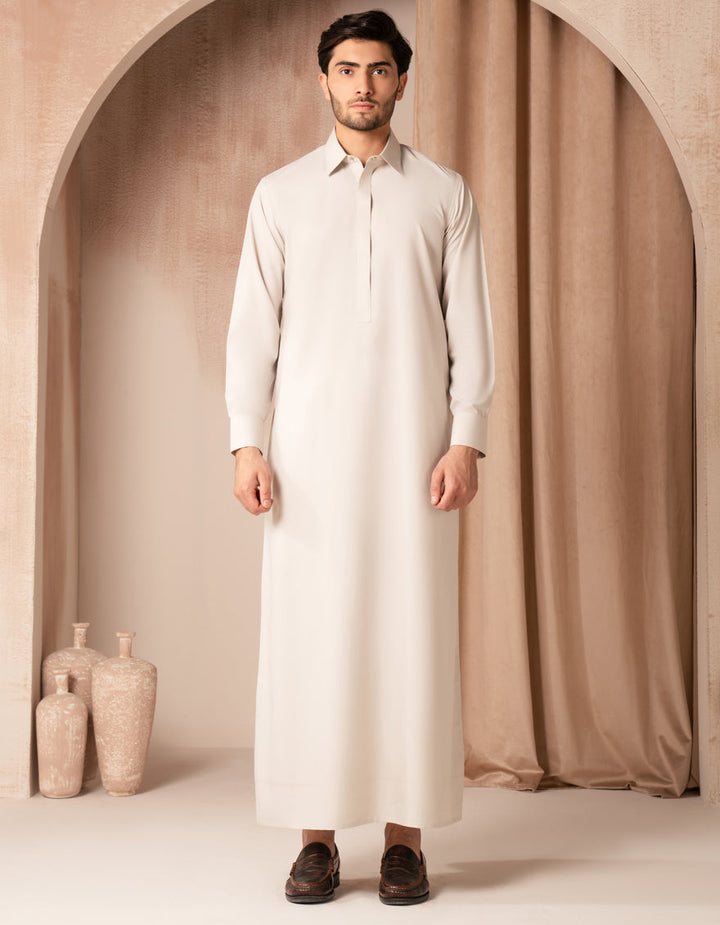 Blended Light Grey Jubba - J. Junaid Jamshed