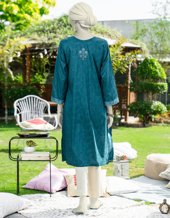 Dobby Blue Kurti - J. Junaid Jamshed