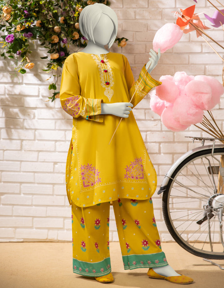 Lawn Yellow Stitched Suit - J. Junaid Jamshed