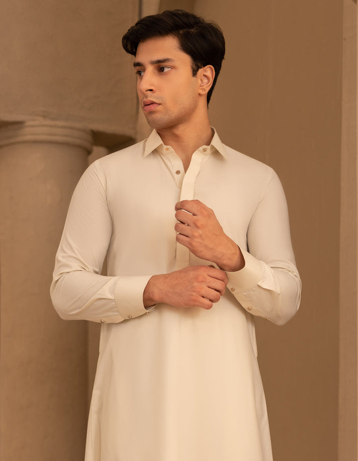 Blended Cream Jubba - J. Junaid Jamshed