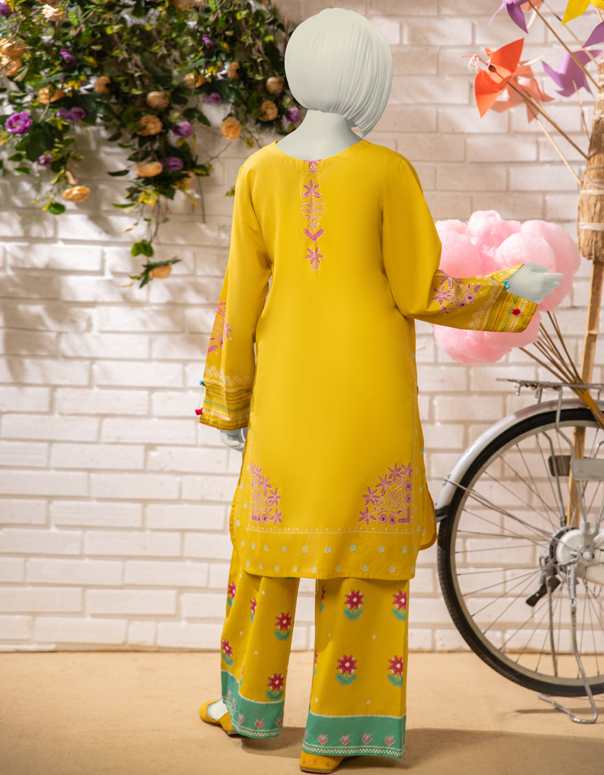 Lawn Yellow Stitched Suit - J. Junaid Jamshed