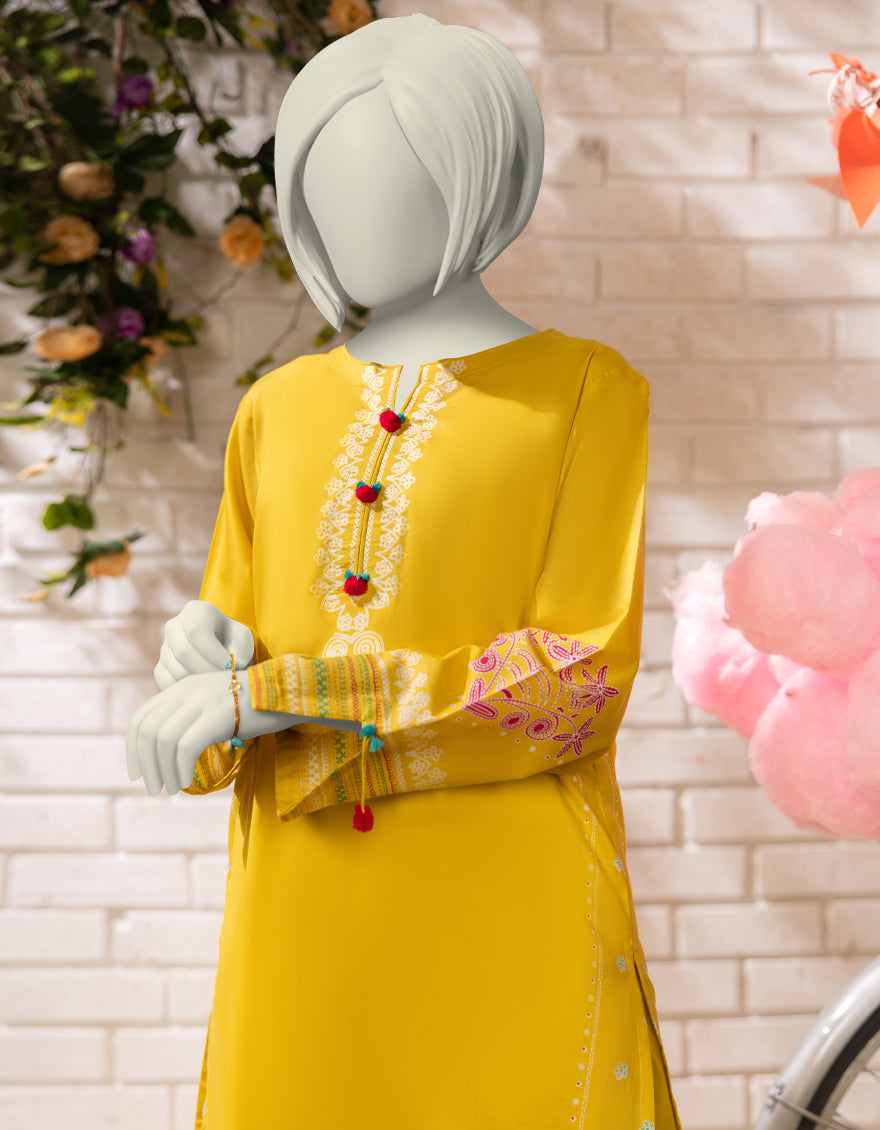 Lawn Yellow Stitched Suit - J. Junaid Jamshed
