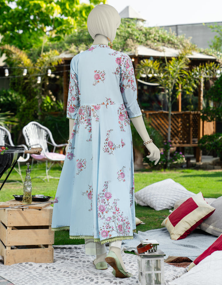 Cotton Lawn Blue Kurti - J. Junaid Jamshed