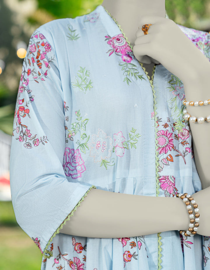 Cotton Lawn Blue Kurti - J. Junaid Jamshed