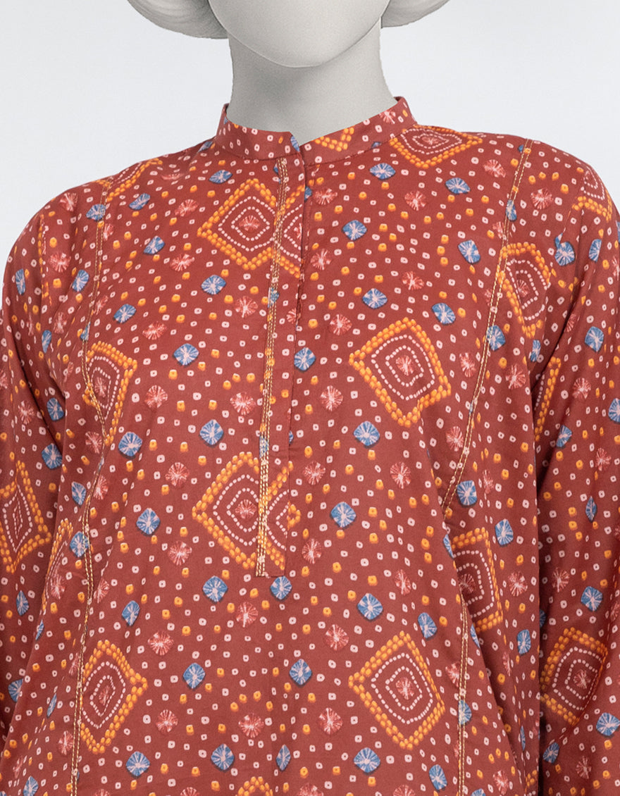 Lawn Multicolor Kurti - J. Junaid Jamshed