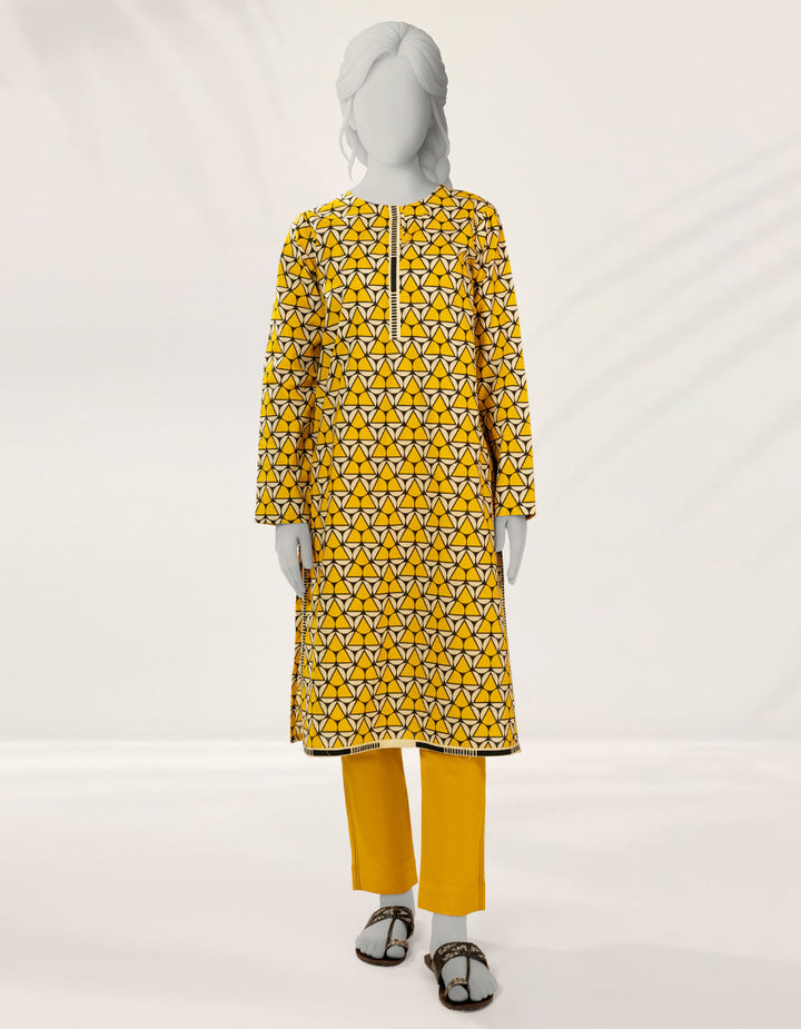 Lawn Yellow Stitched Suit - J. Junaid Jamshed