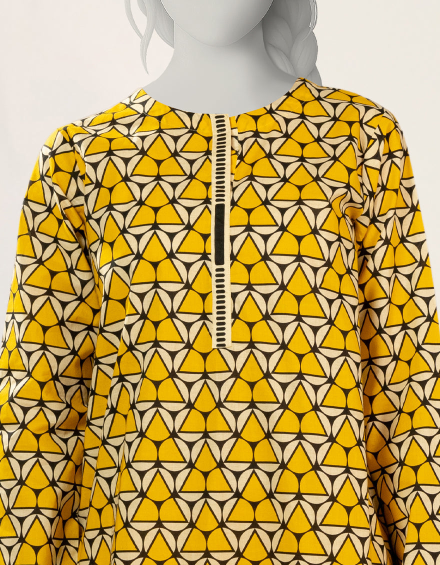 Lawn Yellow Stitched Suit - J. Junaid Jamshed
