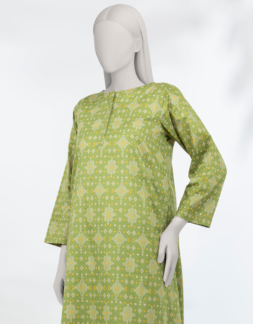 Lawn Green Kurti - J. Junaid Jamshed