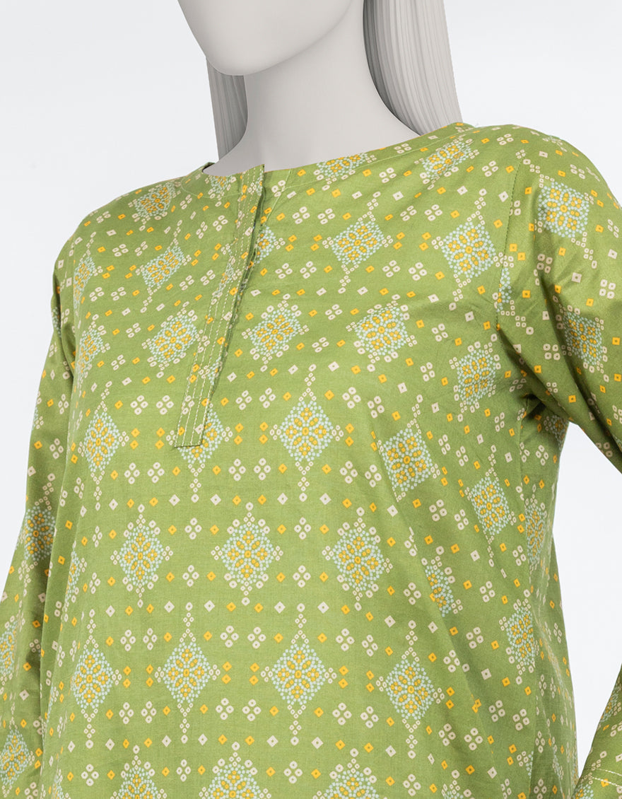 Lawn Green Kurti - J. Junaid Jamshed