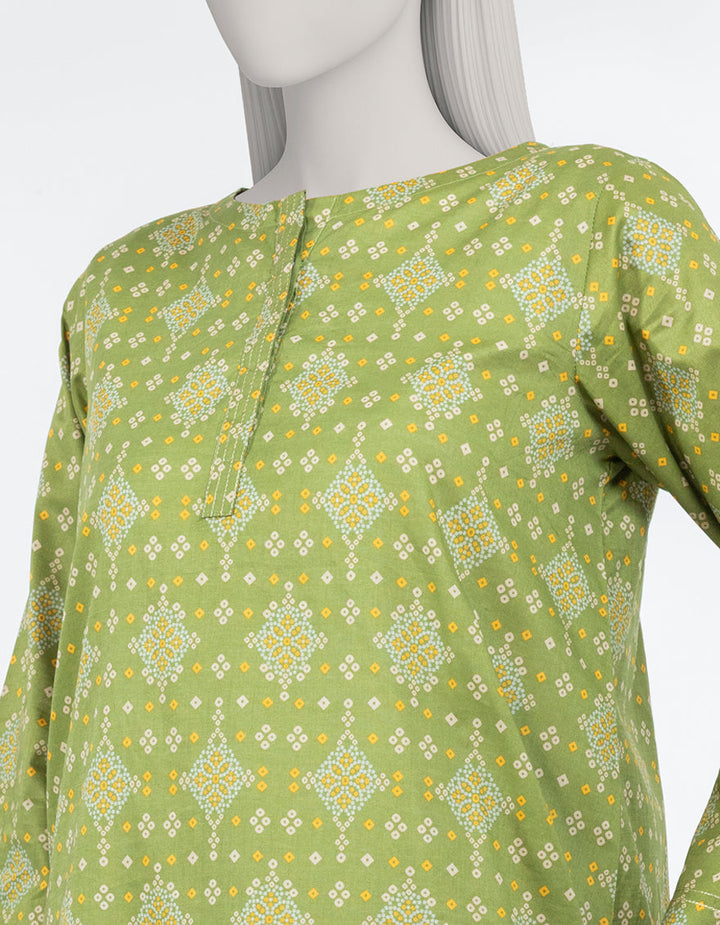 Lawn Green Kurti - J. Junaid Jamshed