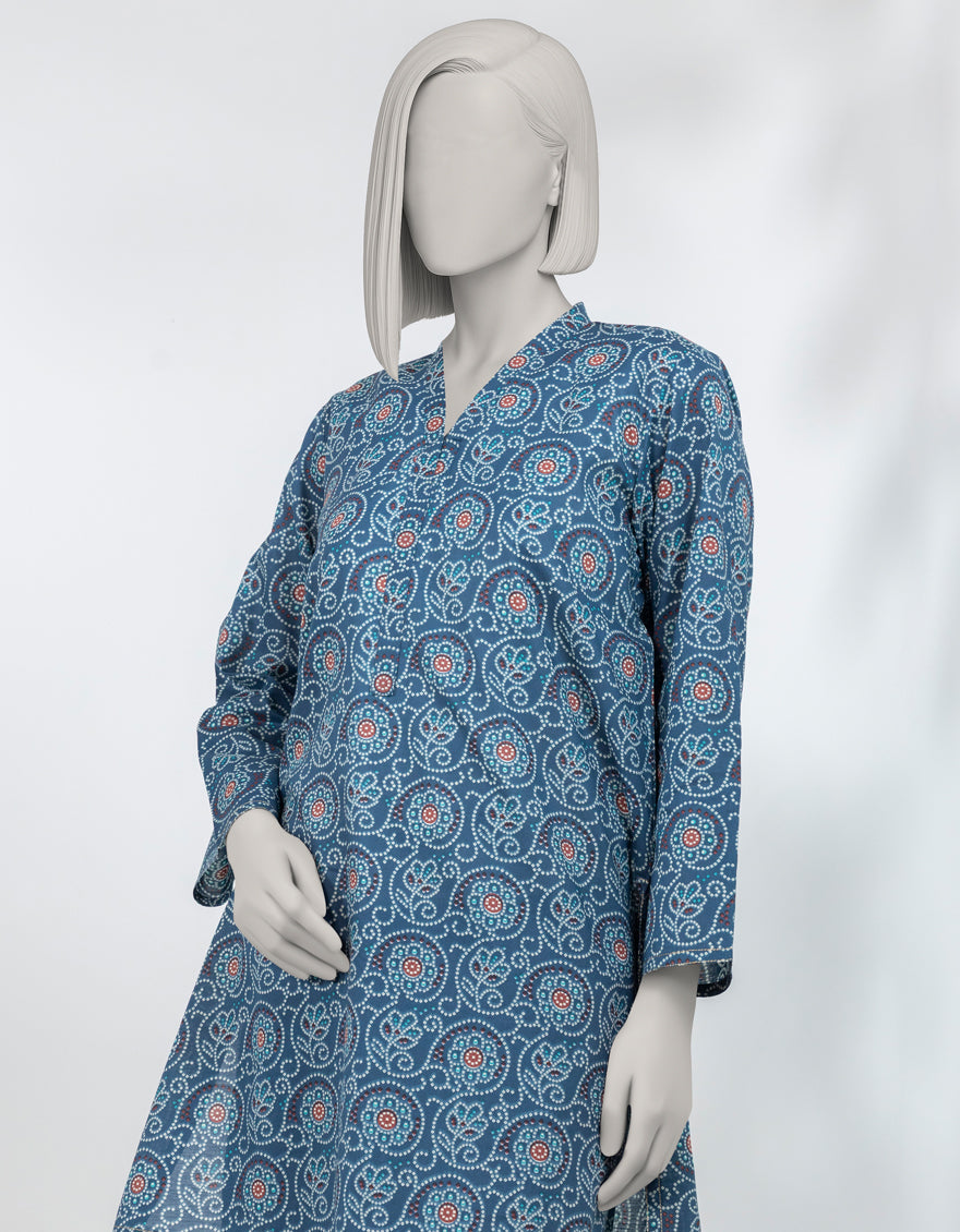 Lawn Blue Kurti - J. Junaid Jamshed