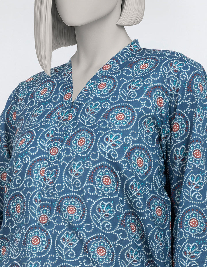 Lawn Blue Kurti - J. Junaid Jamshed