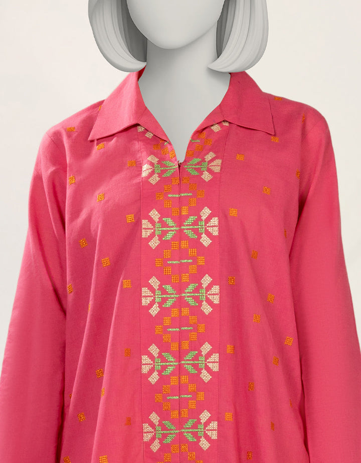 Lawn Pink Stitched Suit - J. Junaid Jamshed