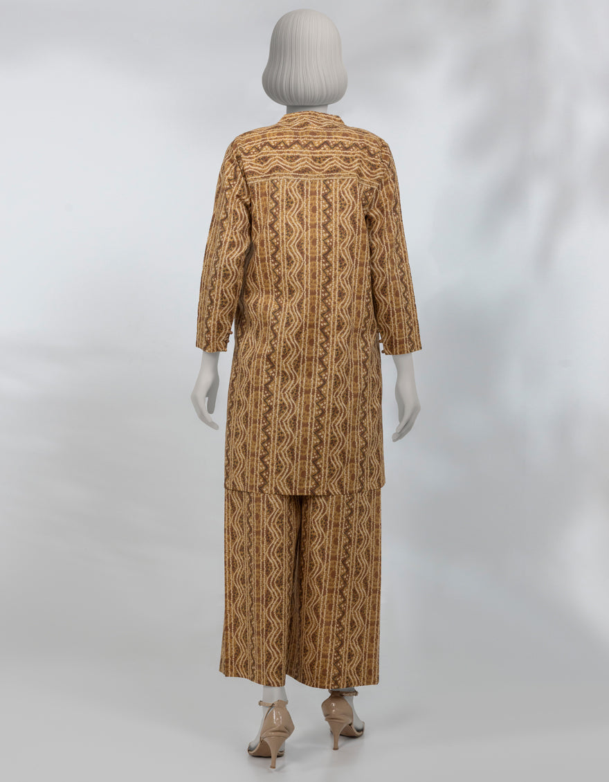 Lawn Brown Kurti - J. Junaid Jamshed