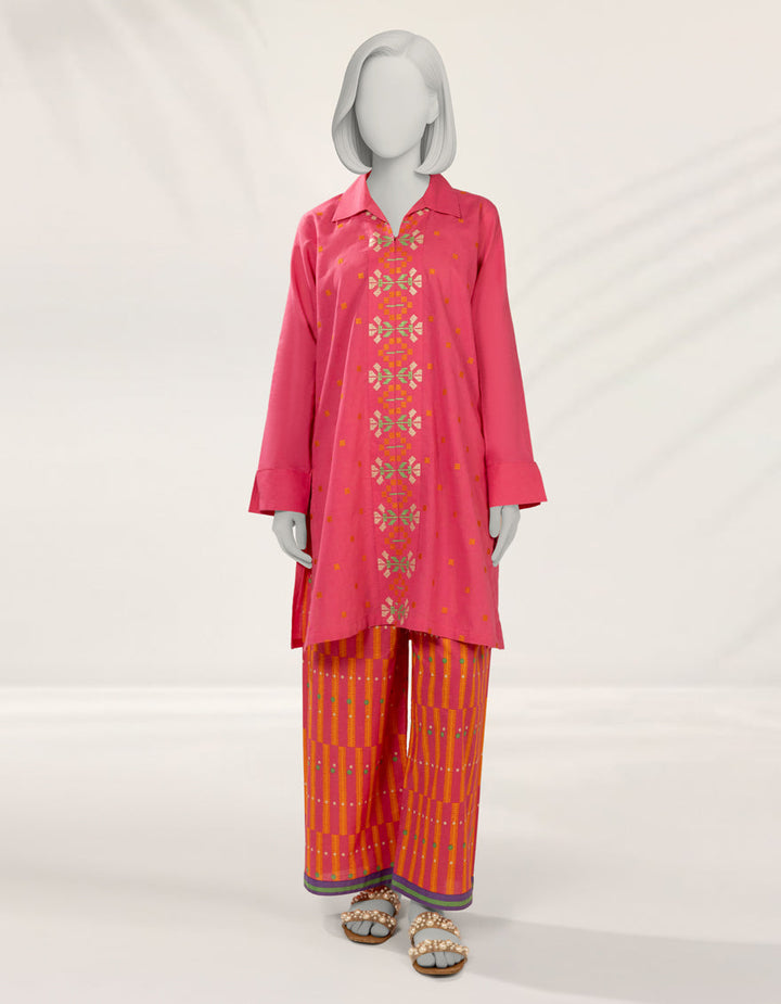 Lawn Pink Stitched Suit - J. Junaid Jamshed
