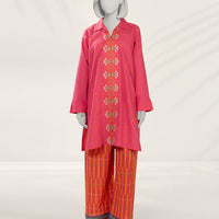 Lawn Pink Stitched Suit - J. Junaid Jamshed