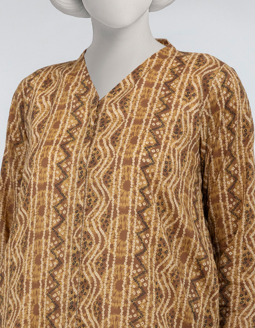 Lawn Brown Kurti - J. Junaid Jamshed