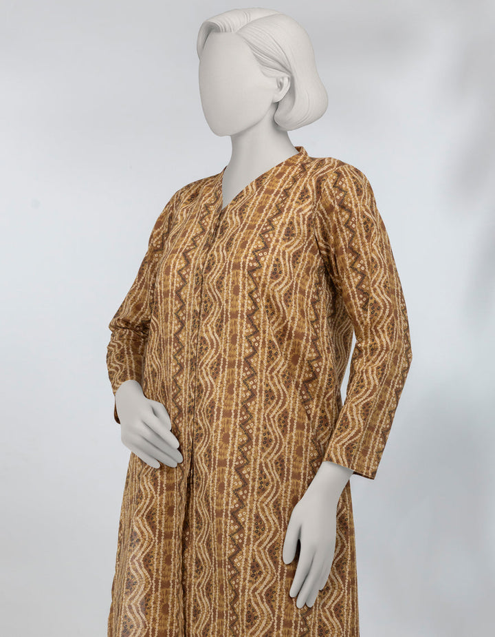 Lawn Brown Kurti - J. Junaid Jamshed