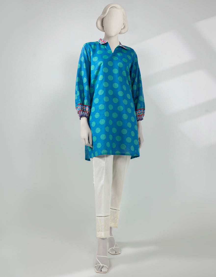 Lawn Blue Kurti - J. Junaid Jamshed
