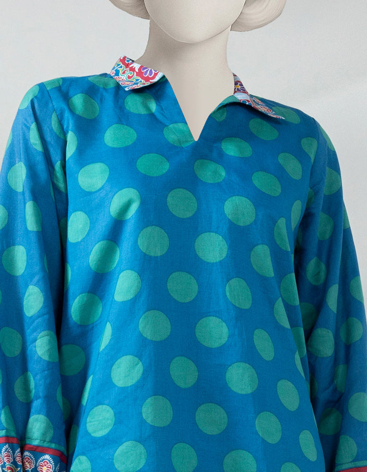 Lawn Blue Kurti - J. Junaid Jamshed
