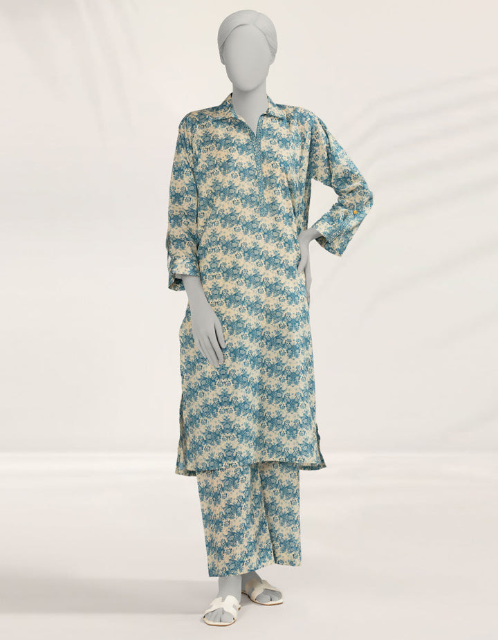 Lawn Off White Kurti - J. Junaid Jamshed