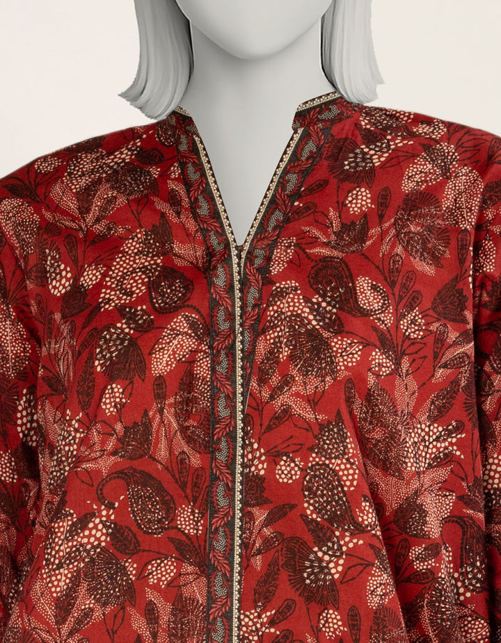 Lawn Maroon Kurti - J. Junaid Jamshed