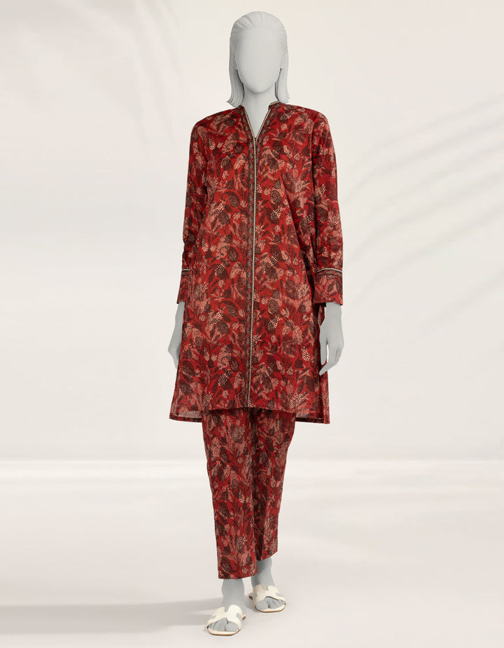 Lawn Maroon Kurti - J. Junaid Jamshed