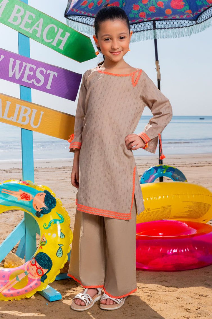 Dobby Brown Stitched Suit - J. Junaid Jamshed