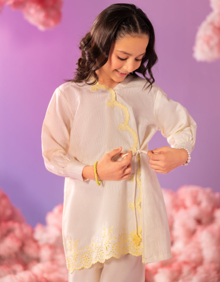 Dobby Off White Stitched Suit - J. Junaid Jamshed