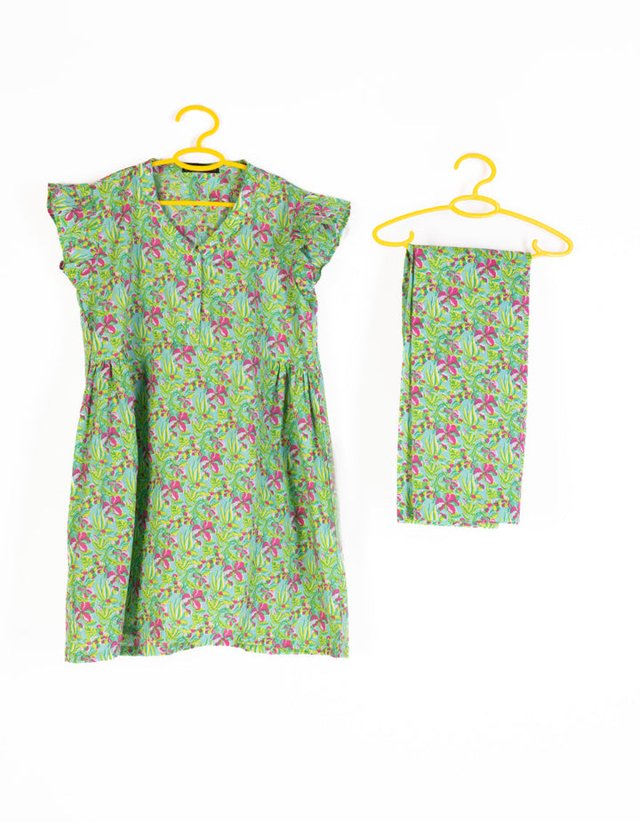 Lawn Green Stitched Suit - J. Junaid Jamshed