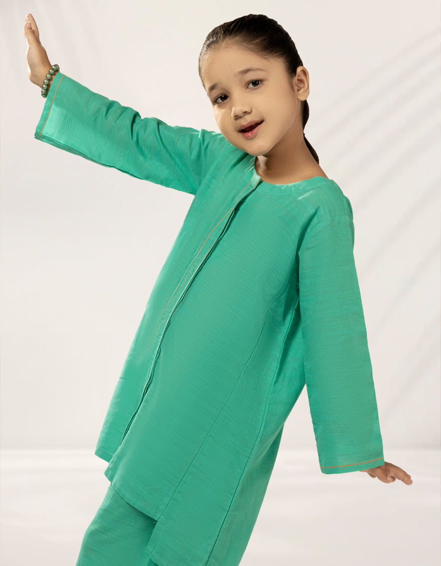 Khaddar Green Stitched Suit - J. Junaid Jamshed