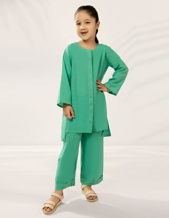 Khaddar Green Stitched Suit - J. Junaid Jamshed