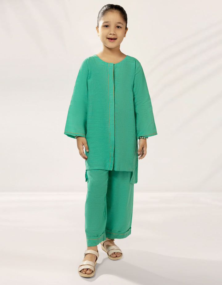 Khaddar Green Stitched Suit - J. Junaid Jamshed