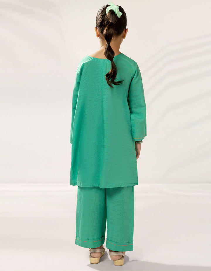 Khaddar Green Stitched Suit - J. Junaid Jamshed