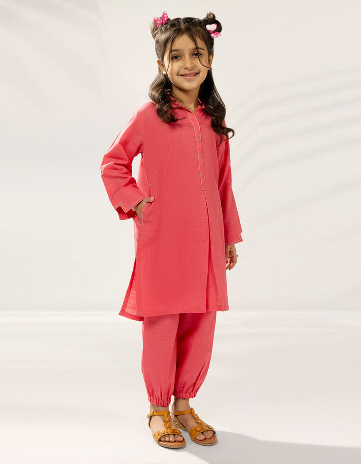 Khaddar Pink Stitched Suit - J. Junaid Jamshed