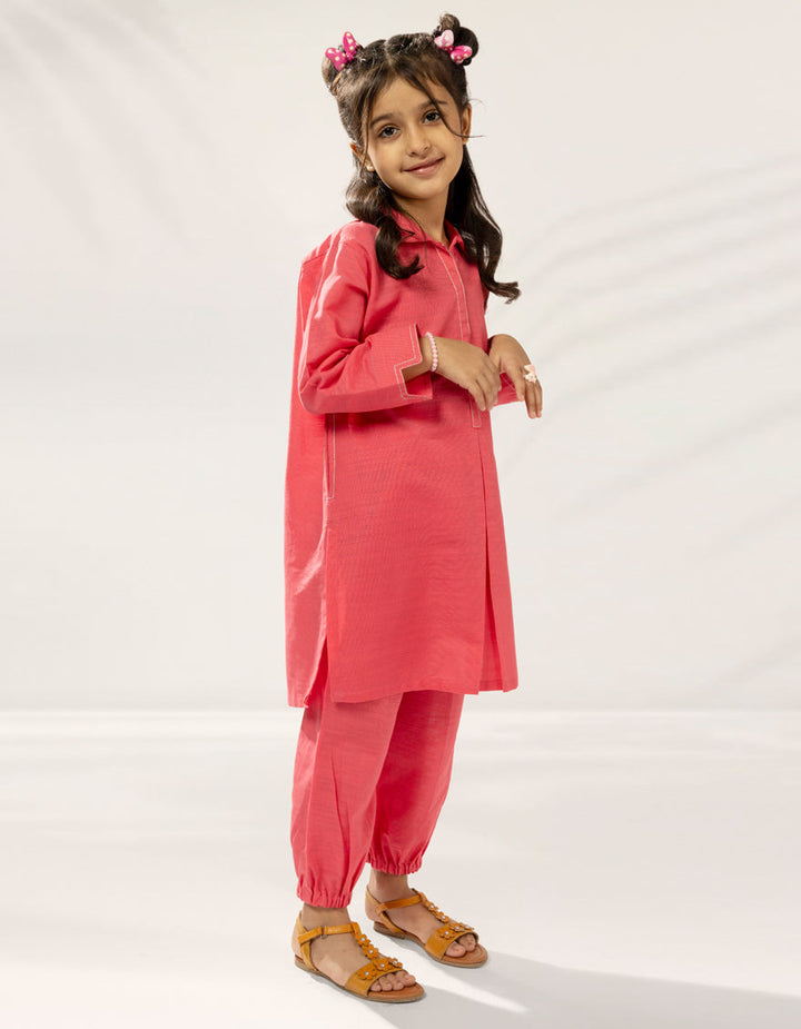 Khaddar Pink Stitched Suit - J. Junaid Jamshed