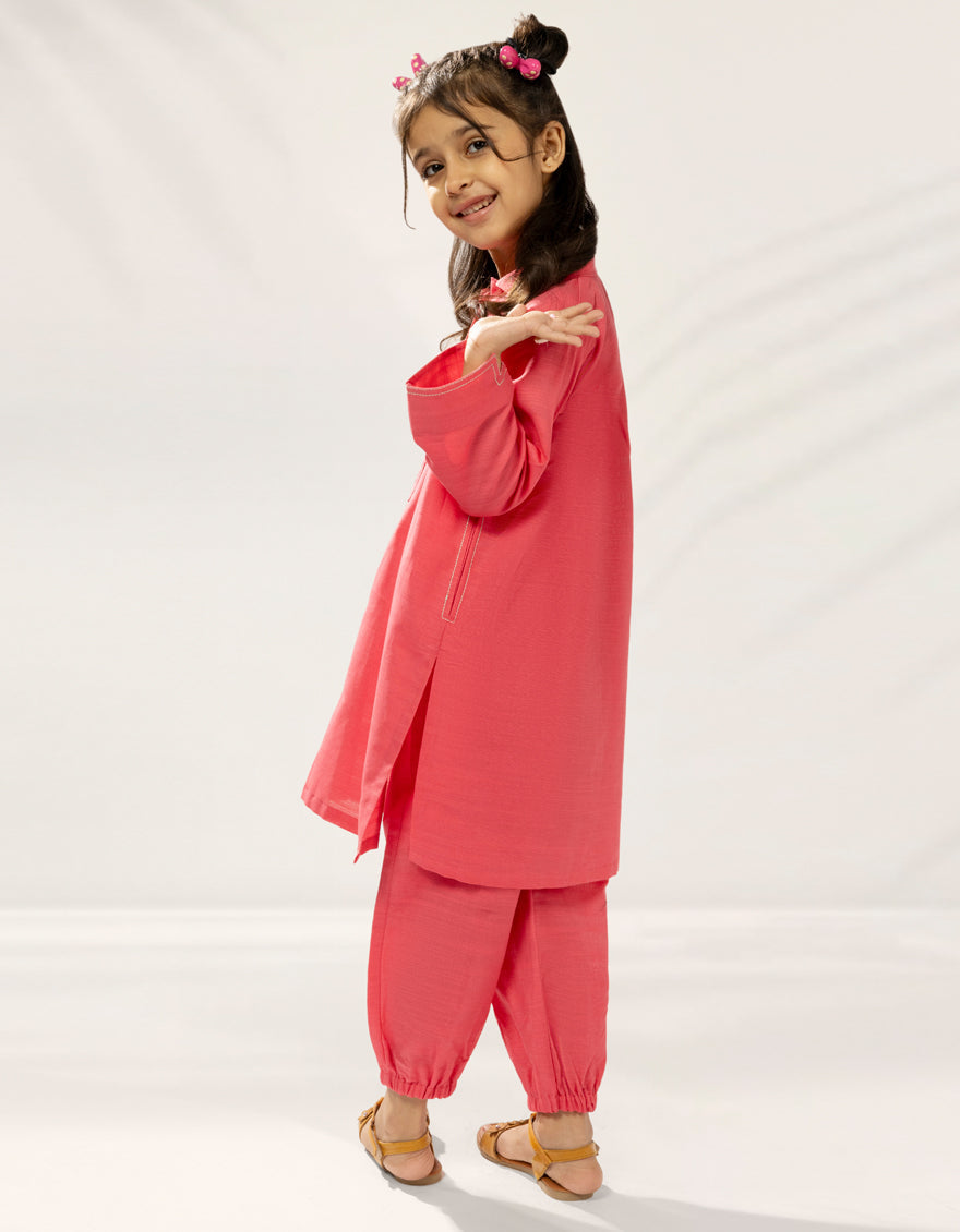 Khaddar Pink Stitched Suit - J. Junaid Jamshed