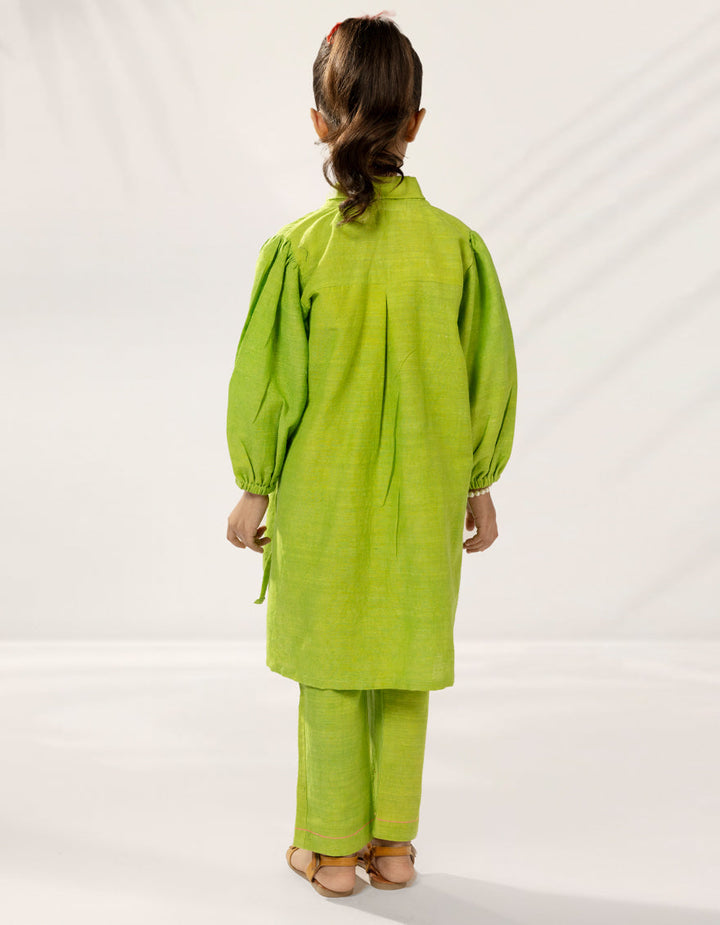 Khaddar Green Stitched Suit - J. Junaid Jamshed