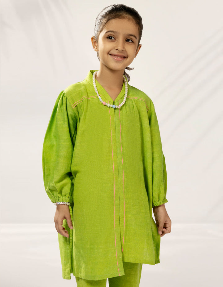 Khaddar Green Stitched Suit - J. Junaid Jamshed