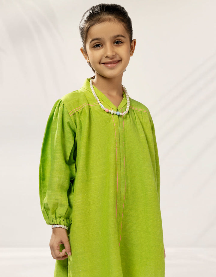 Khaddar Green Stitched Suit - J. Junaid Jamshed
