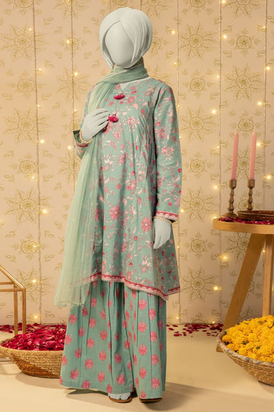 Lawn Blue Stitched Suit - J. Junaid Jamshed